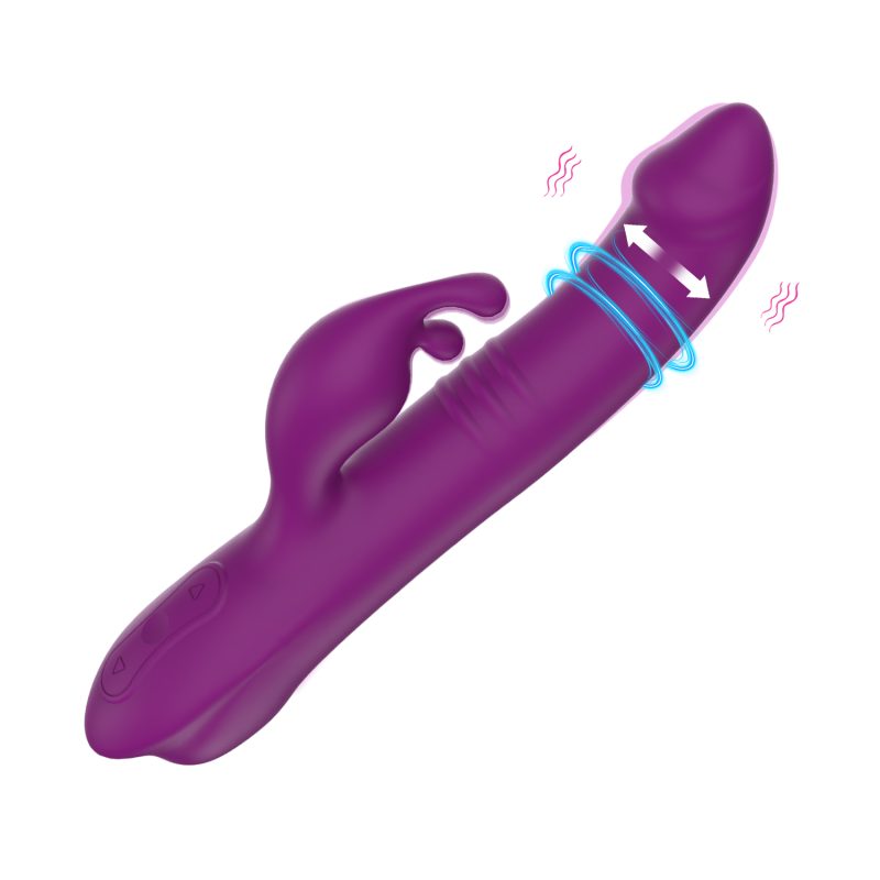 Vibrador “conejo” de silicona líquida – 10 frecuencias y rotación 3D